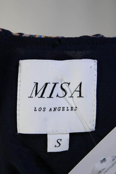 Misa Womens Paisley Chiffon Midi A Line Skirt Pink Blue Size Small