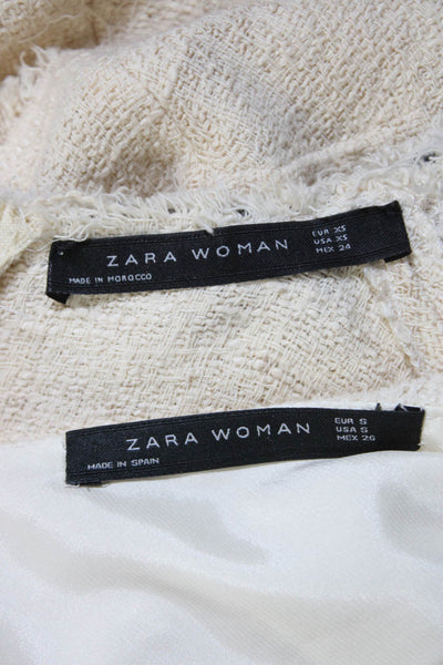 Zara Woman Womens A Line Dresses Off White Size Extra Small Small Lot 2