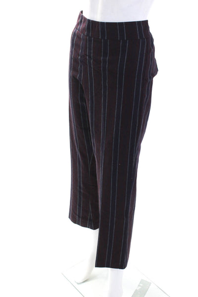 Avenue Montaigne Womens Dark Red Stripes High Rise Bootcut Trouser Pants Size 12