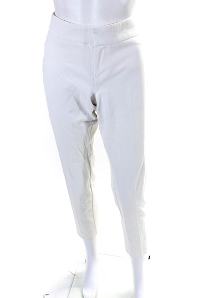 Ecru Womens Mid Rise Slim Leg Pleated Ankle Chino Pants White Size 6