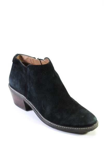 Sam Edelman Women's Round Toe Block Heels Suede Ankle Boot Teal Size 8.5