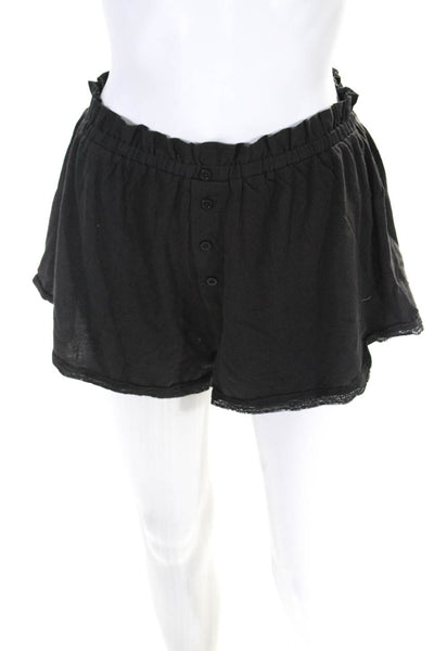 The Great Sleep Womens Sleepwear Black High Waisted Pull On Cotton Shorts Size 3