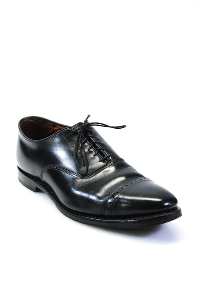 Brooks Brothers Mens Black Leather Toe Cap Brogue Lace Up Oxford Shoes Size 9.5C