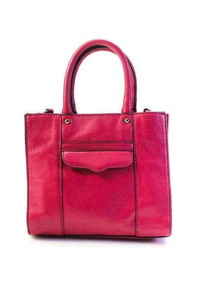 Rebecca Minkoff Womens Small Leather Top Handle Satchel Crossbody Handbag Pink