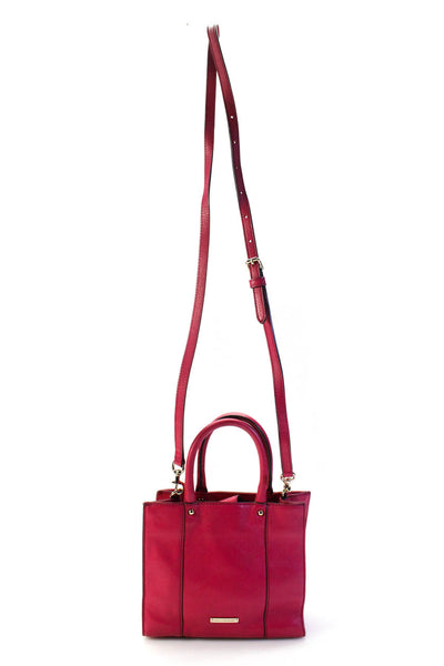 Rebecca Minkoff Womens Small Leather Top Handle Satchel Crossbody Handbag Pink