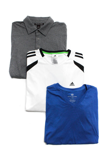 Mack Weldon Adidas Michael Kors Mens Polo Tee Shirts Blue Gray Size Large Lot 3