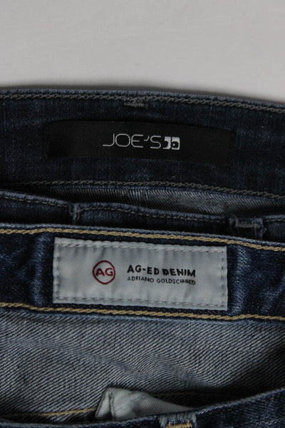 AG Adriano Goldschmied Joes Jeans Womens Crop Fringe Jeans Blue Size 30 31 Lot 2