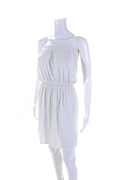 Lisa Curran Womens Elastic Mesh A Line Cover Up Dress White Size Medium