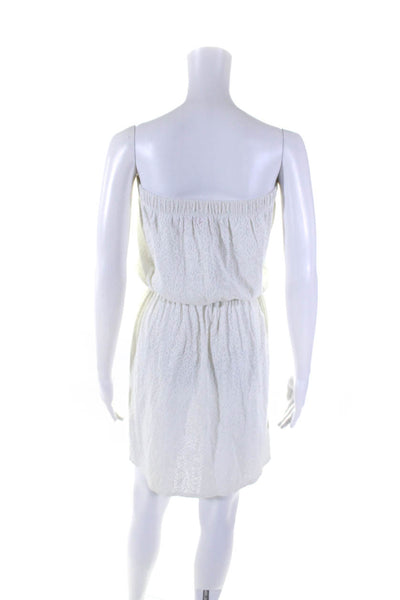 Lisa Curran Womens Elastic Mesh A Line Cover Up Dress White Size Medium