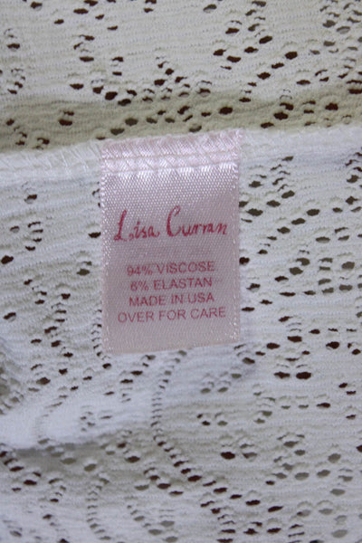 Lisa Curran Womens Elastic Mesh A Line Cover Up Dress White Size Medium