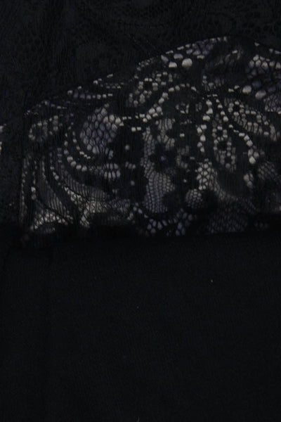 Elie Tahari Womens Plunge Neck Surplice Sweater Lace Cami Set Black Size Small
