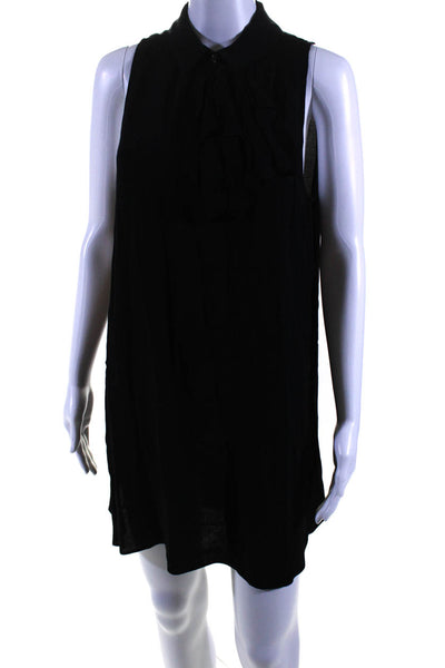 Reformation Womens Sleeveless Collared Knee Length Shift Dress Black Size 2