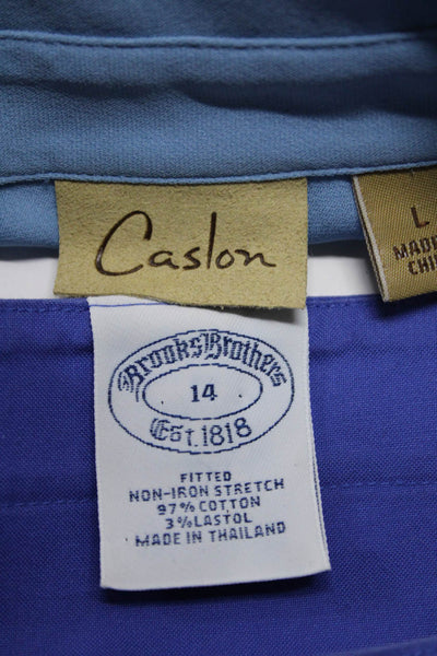 Brooks Brothers Caslon Womens Tank Top Collared Shirt Blue Size Large 14 Lot 2