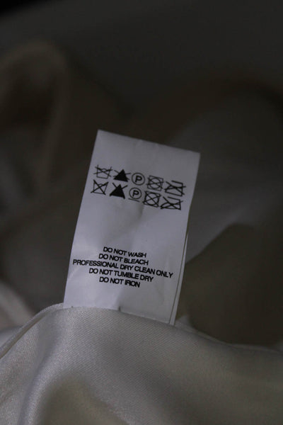 Lei7Septembre Womens White Wool Open Front Belt Long Sleeve Coat Jacket Size 36