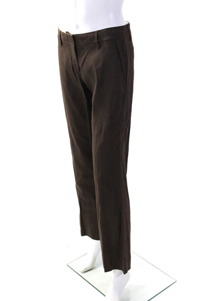 Elie Tahari Womens Zipper Fly High Rise Pleated Flare Leg Pants Brown Size 2