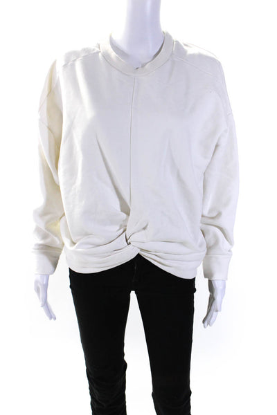 IRO Womens Muka Knotted Waist Oversize Crew Neck Sweatshirt White Size Medium