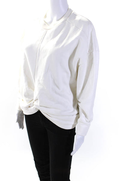 IRO Womens Muka Knotted Waist Oversize Crew Neck Sweatshirt White Size Medium