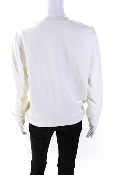 IRO Womens Muka Knotted Waist Oversize Crew Neck Sweatshirt White Size Medium