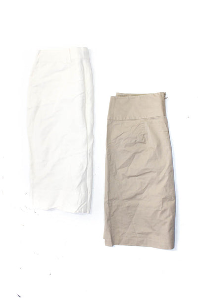 Banana Republic Womens Zip Up Knee Length Pencil Skirts Beige White 10 Lot 2