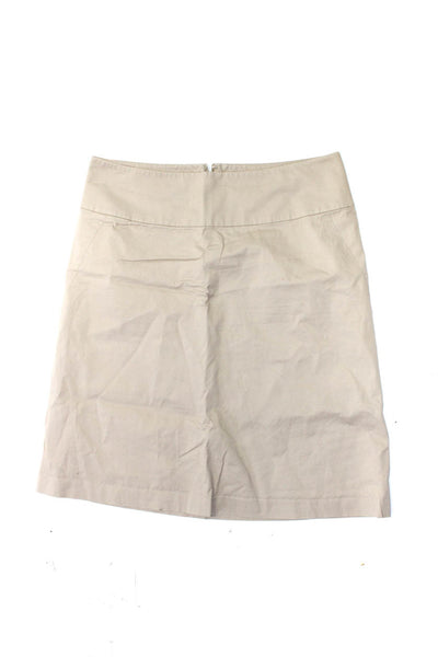 Banana Republic Womens Zip Up Knee Length Pencil Skirts Beige White 10 Lot 2