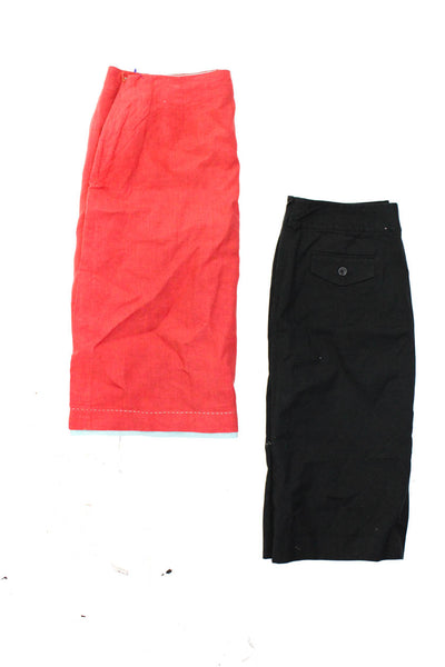 Banana Republic Faconnable Womens Pencil Skirts Black Red Size 10 12 Lot 2