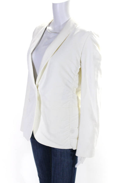 Lanvin Womens Cotton Single Breasted Shawl Collar Blazer White Size 42