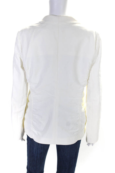 Lanvin Womens Cotton Single Breasted Shawl Collar Blazer White Size 42