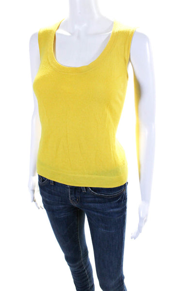 Escada Womens Bright Yellow Wool Scoop Neck Sleeveless Tank Top Size 38