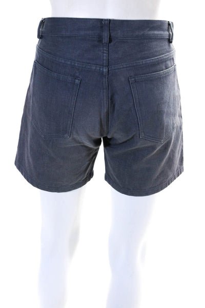 A.P.C. Womens Cotton Full Button High Rise Slip-On Casual Shorts Blue Size EUR38