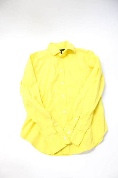 Ralph Lauren J Crew Womens Yellow Cotton Long Sleeve Blouse Top Size 8 S lot 2