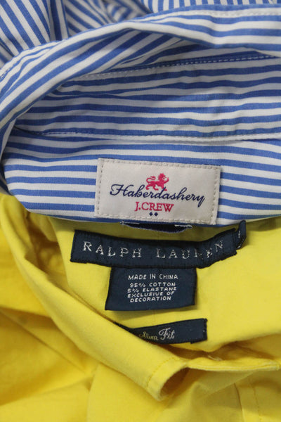 Ralph Lauren J Crew Womens Yellow Cotton Long Sleeve Blouse Top Size 8 S lot 2