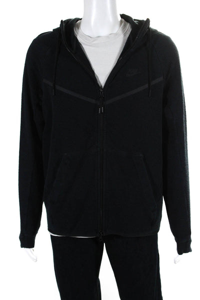 Nike Mens Scoop Neck Sweater Front Zip Hooded Jacket White Medium Large Lot 2