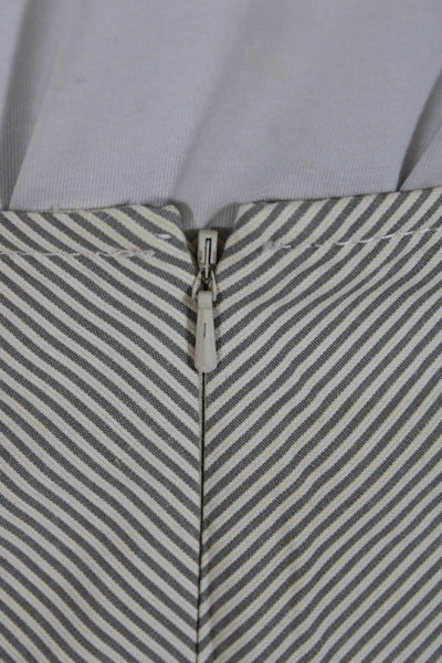 Banana Republic Womens Knee Length Striped Skirts White Blue Gray Size 10 Lot 2