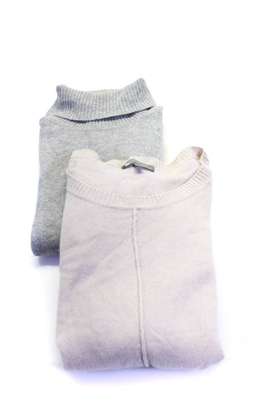 Aqua Neiman Marcus Womens Cashmere Sweaters Gray Beige Size XS Medium Lot 2