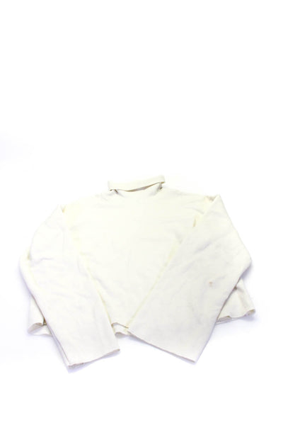 Zara Womens Cropped Tee Shirt Knit Plaid Tops White Blue Size XS Small Lot 3
