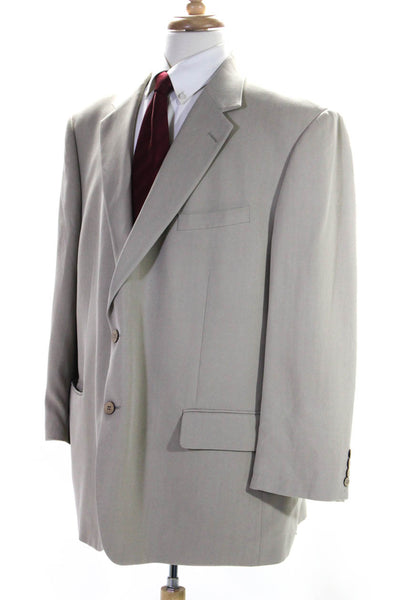 Joseph & Feiss Mens Silk Two Button Blazer Jacket Beige Size 46 Regular