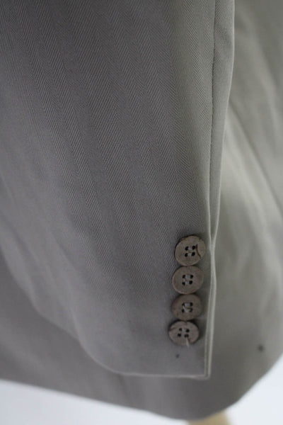 Joseph & Feiss Mens Silk Two Button Blazer Jacket Beige Size 46 Regular