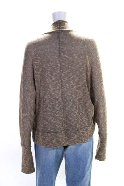 Splendid Womens Long Open Front Cardigan Sweater Light Brown Size Large