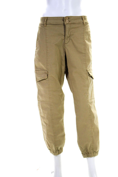 Sanctuary Womens Mid Rise Slim Leg Crop Khaki Cargo Pants Tan Size 30