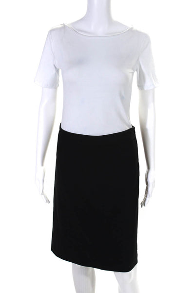 Emilio Pucci Womens Lined Wool Knee Length A Line Skirt Black Size 6