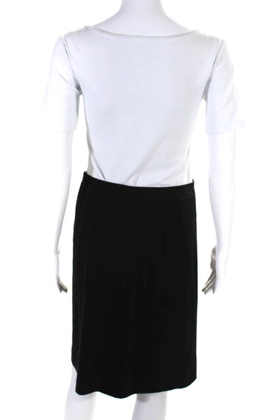 Emilio Pucci Womens Lined Wool Knee Length A Line Skirt Black Size 6