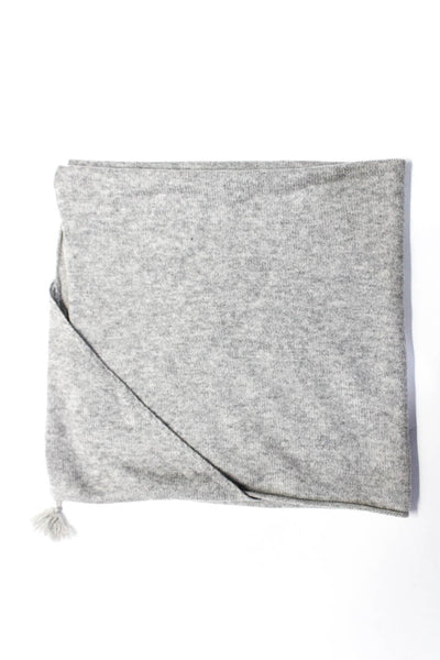Bonpoint Gray Unisex Gray Tassel Hooded Cashmere Knit Baby Swaddling Blanket