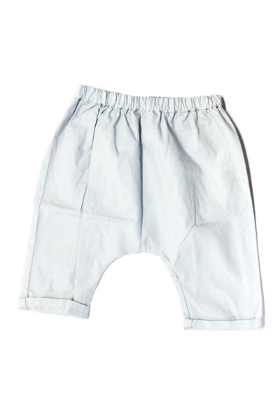 Bonpoint Boys Elastic Waistband Cuffed Cropped Pants Gray Cotton Size 3 Months