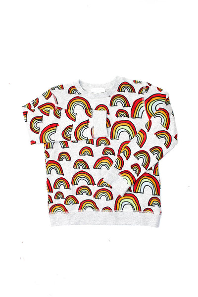 Stella McCartney Childrens Girls Rainbow Sweatshirt Gray Cotton Size 8