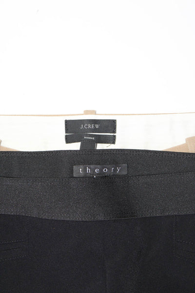 J Crew Theory Womens Mid Rise Straight Leg Trouser Pants Black Brown 4 Lot 2