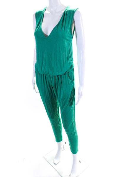 Alexis Women's V-Neck Sleeveless Pockets Straight Leg Jumpsuit Green Size XS