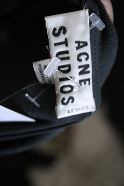 ACNE Studios Women's Round Neck Sleeveless Fringe A-Line Mini Dress Black Size S