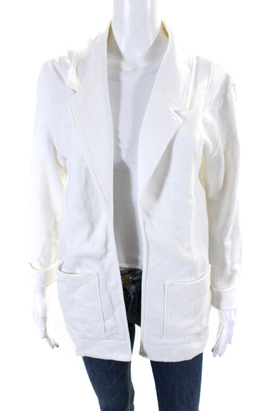 Nation LTD Womens Open Front Light Jacket White Cotton Blend Size Small