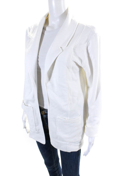 Nation LTD Womens Open Front Light Jacket White Cotton Blend Size Small