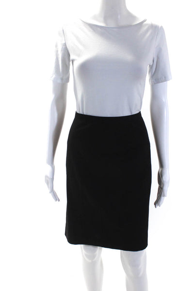 Jean Paul Gaultier Womens Black Wool Zip Back Knee Length Pencil Skirt Size 10